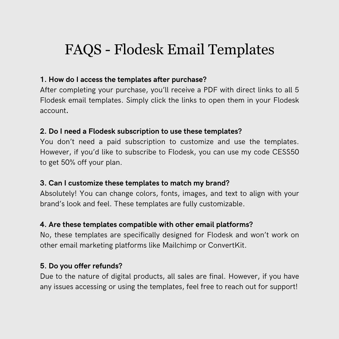 Brown & Black Theme Flodesk Minimalist Fashion Welcome Email Series