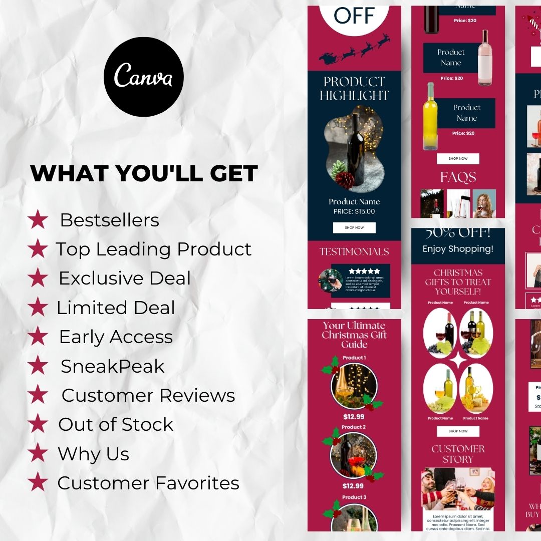 What you will get with Christmas email template