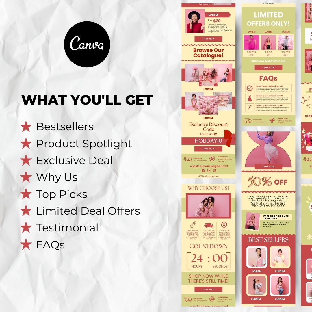 What you will get with Christmas email template