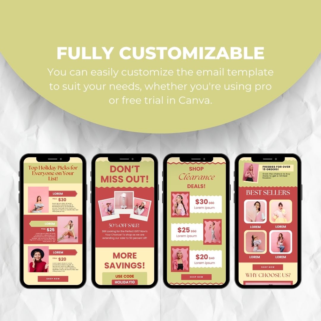 customizable Christmas email template