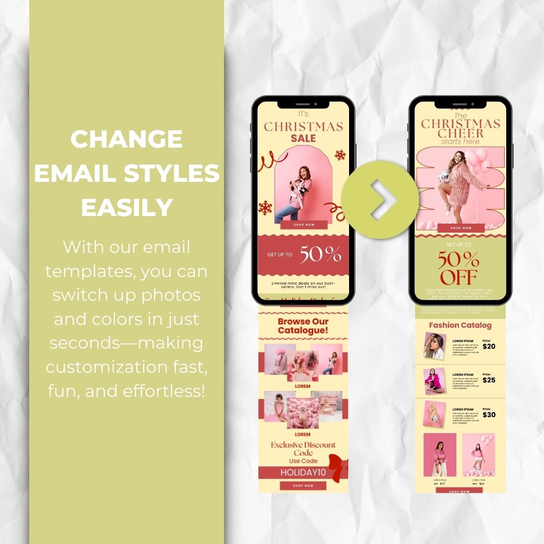 change email styles with our Christmas email template