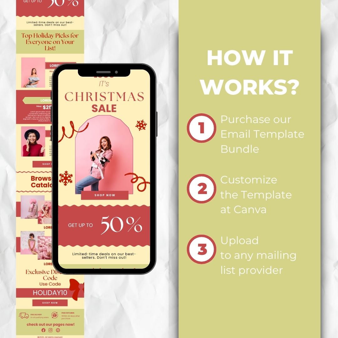 how the Christmas email template works