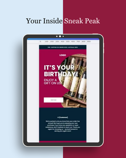E-commerce Email Marketing Newsletter Canva Template Bundle for Klaviyo Mailchimp and Flodesk | Wine
