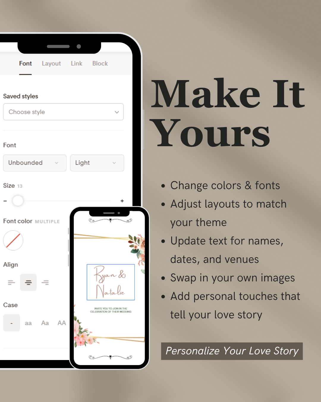 personalize the template