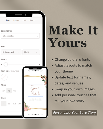 personalize the template