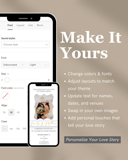 personalize the template