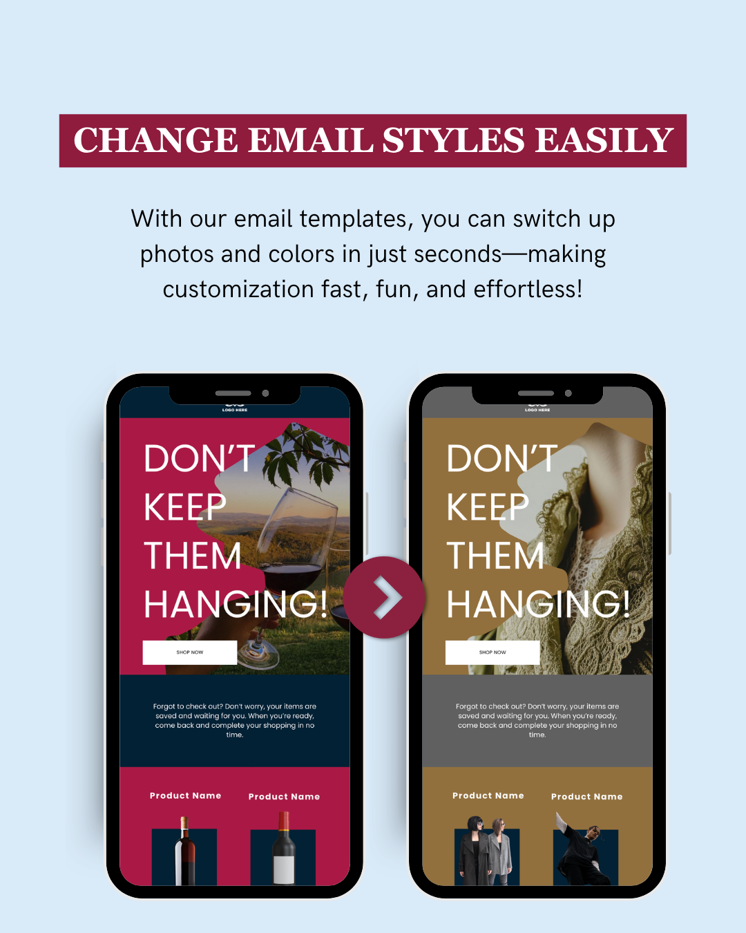 E-commerce Email Marketing Newsletter Canva Template Bundle for Klaviyo Mailchimp and Flodesk | Wine