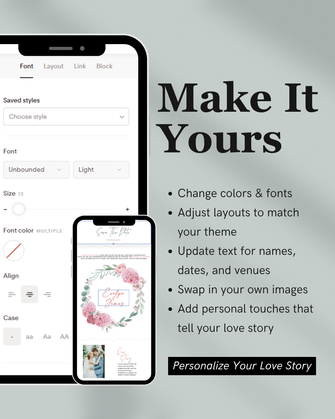 personalize the template