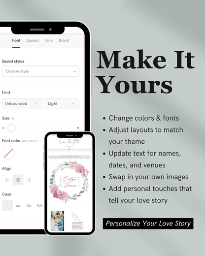 personalize the template