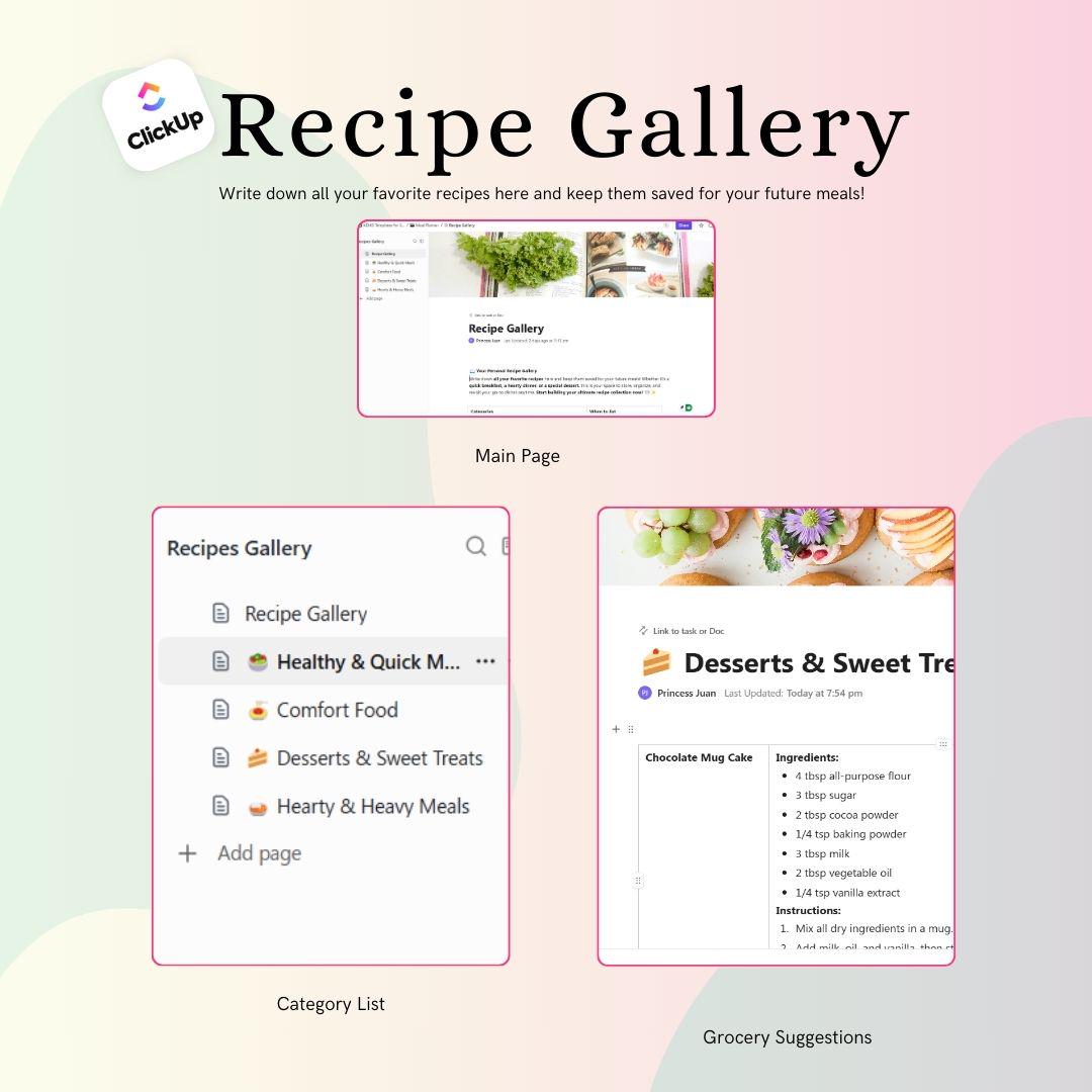 Meal Planner ClickUp Template for Beginners
