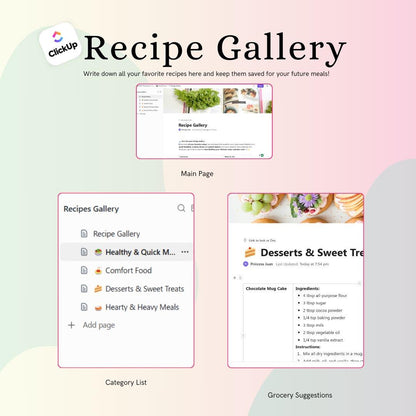 Meal Planner ClickUp Template for Beginners