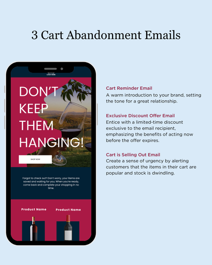 E-commerce Email Marketing Newsletter Canva Template Bundle for Klaviyo Mailchimp and Flodesk | Wine
