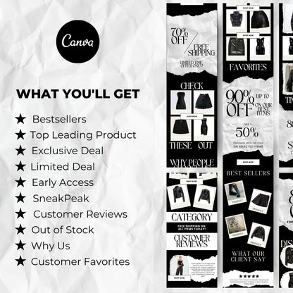 what you will get with blak friday email template