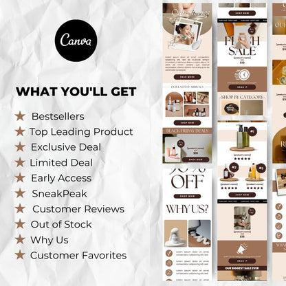 what you will get with blak friday email template