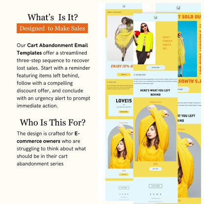 Yellow & Blue Theme Flodesk Minimalist Cart Abandonment Email Series