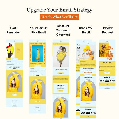 Yellow & Blue Theme Flodesk Minimalist Cart Abandonment Email Series