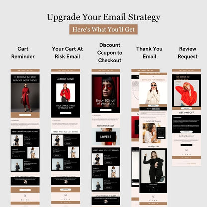 Brown & Black Theme Flodesk Minimalist Cart Abandonment Email Series