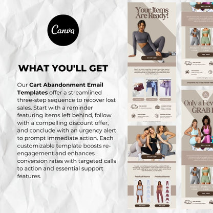 What you will get with our cart abandonment email template