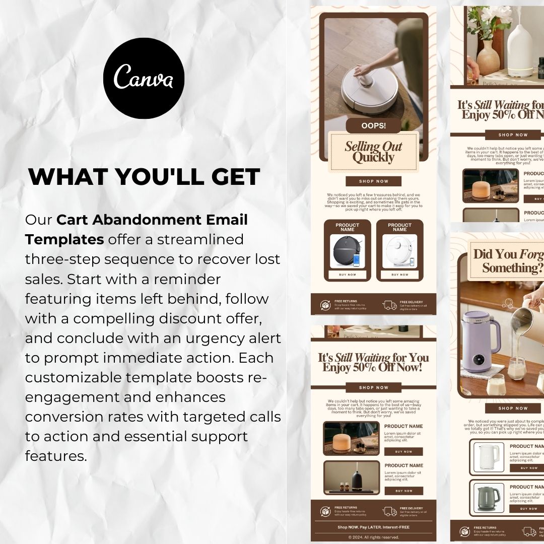 What you will get with our cart abandonment email template