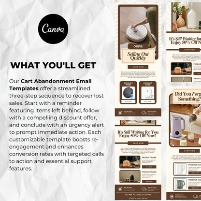 What you will get with our cart abandonment email template