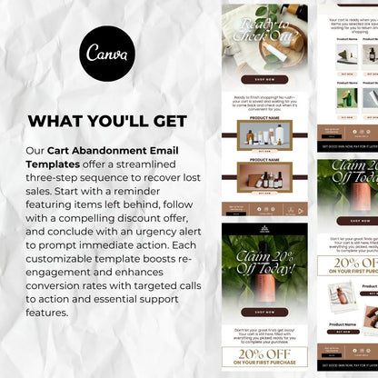What you will get with our cart abandonment email template