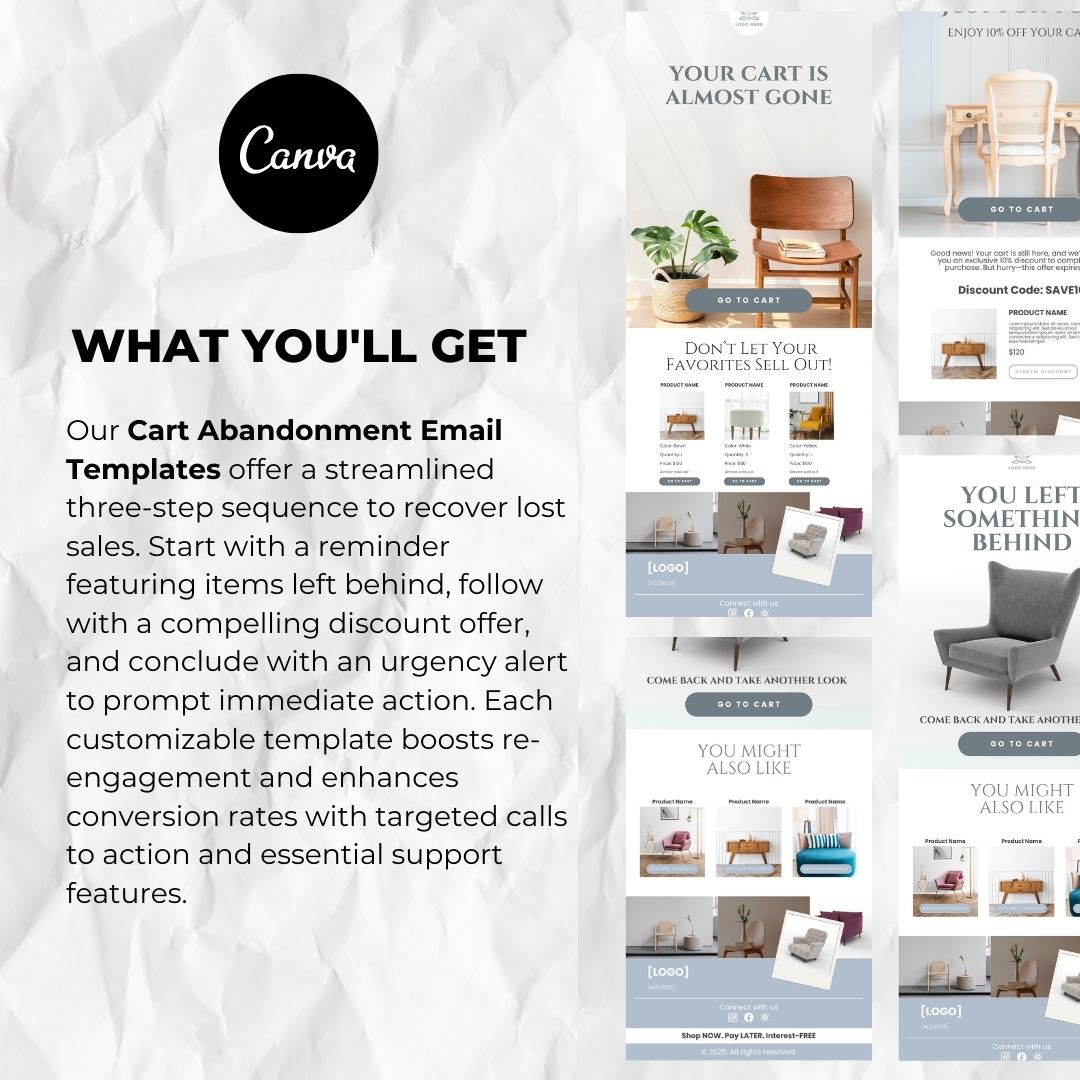 What you will get with our cart abandonment email template