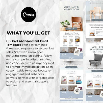What you will get with our cart abandonment email template