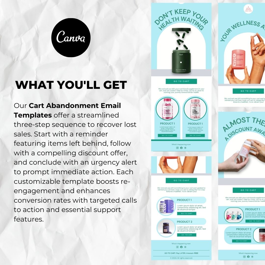 What you will get with our cart abandonment email template