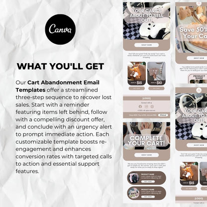 What you will get with our cart abandonment email template