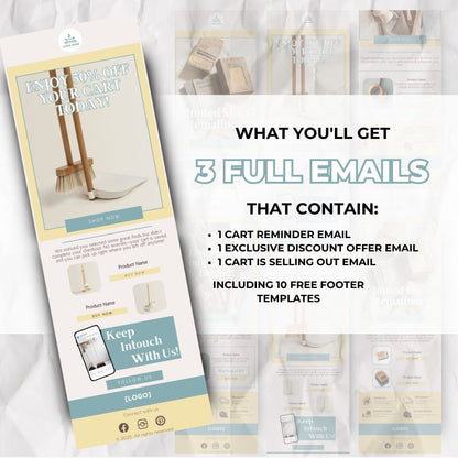 Eco Supplies Cart Abandonment Email Template - Light Green & Yellow