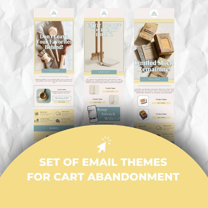 Eco Supplies Cart Abandonment Email Template - Light Green & Yellow