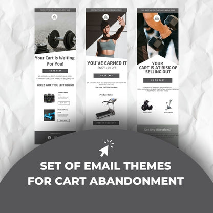 Fitness Equipment Cart Abandonment Email Template - Grey