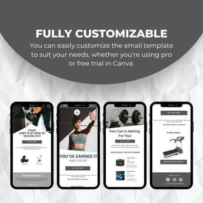 Fitness Equipment Cart Abandonment Email Template - Grey