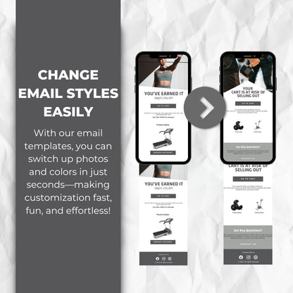 Fitness Equipment Cart Abandonment Email Template - Grey