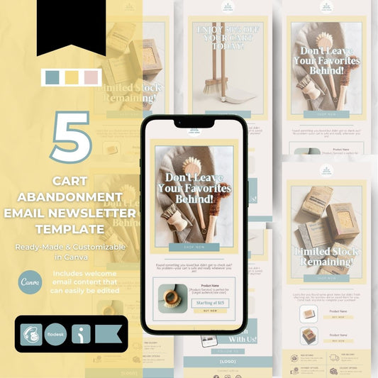 Eco Supplies Cart Abandonment Email Template - Light Green & Yellow