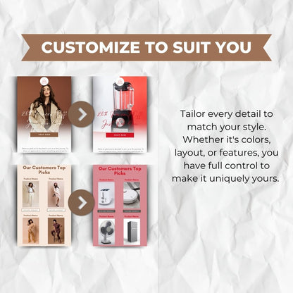 customize template to suit you