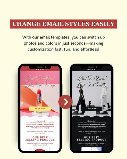 E-commerce Email Marketing Newsletter Canva Template Bundle for Klaviyo Mailchimp and Flodesk | Makeup