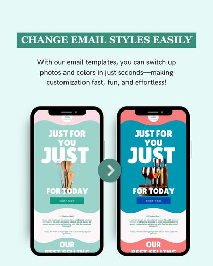 E-commerce Email Marketing Newsletter Canva Template Bundle for Klaviyo Mailchimp and Flodesk | Kitchen and Dining Essentials