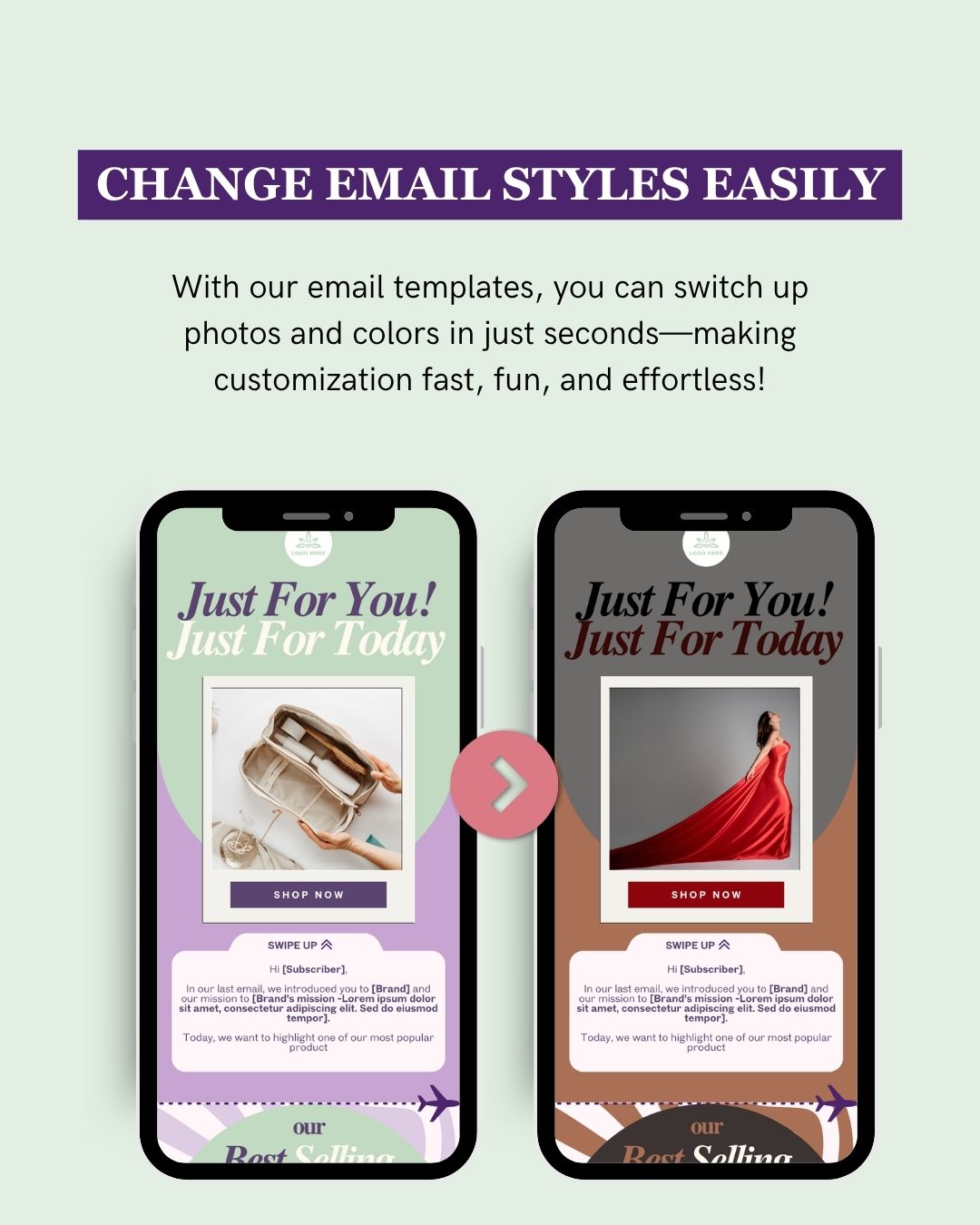 E-commerce Email Marketing Newsletter Canva Template Bundle for Klaviyo Mailchimp and Flodesk | Travel Accessories