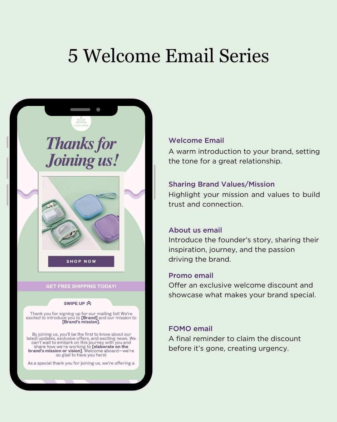 E-commerce Email Marketing Newsletter Canva Template Bundle for Klaviyo Mailchimp and Flodesk | Travel Accessories