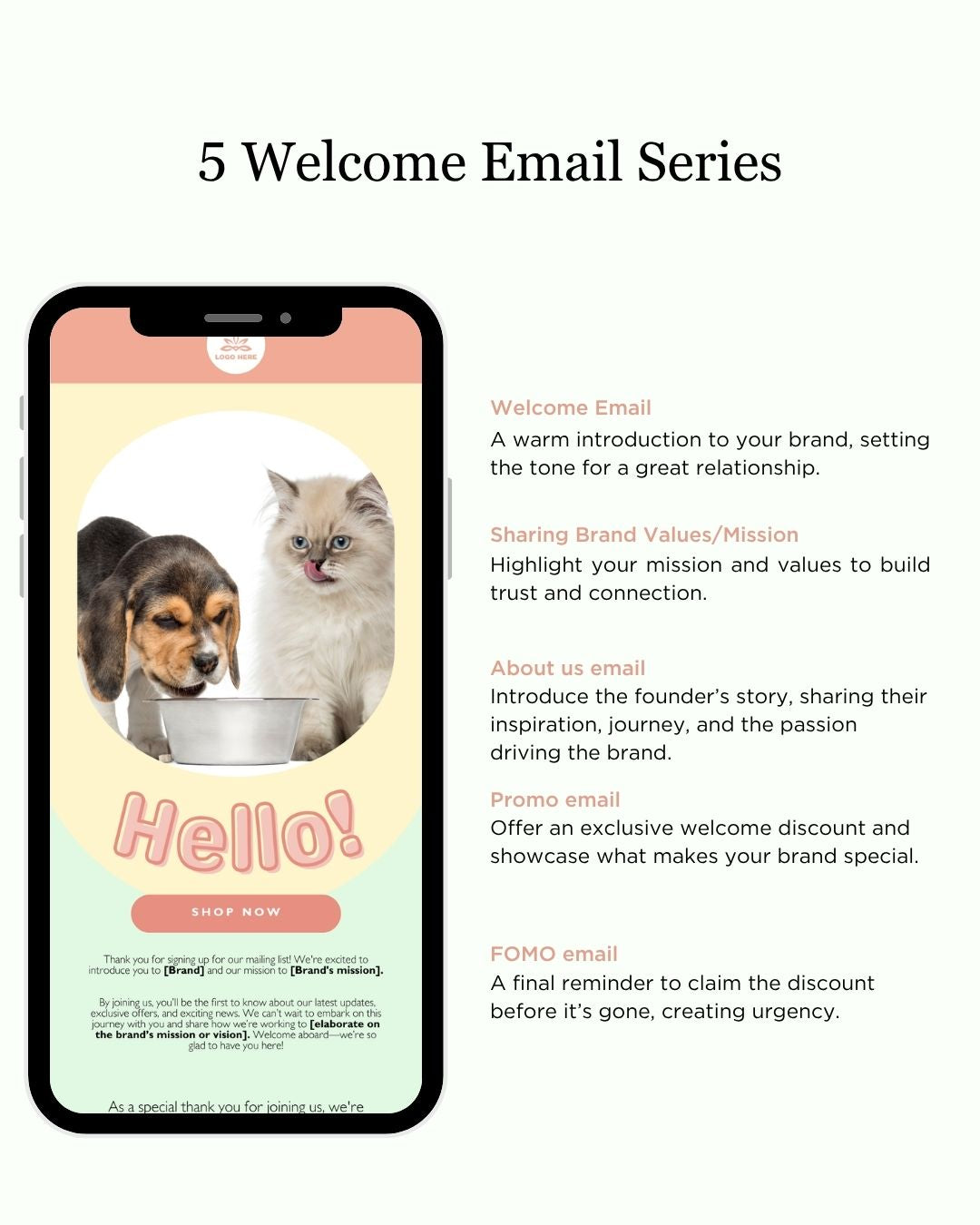 E-commerce Email Marketing Newsletter Canva Template Bundle for Klaviyo Mailchimp and Flodesk | Pet Food