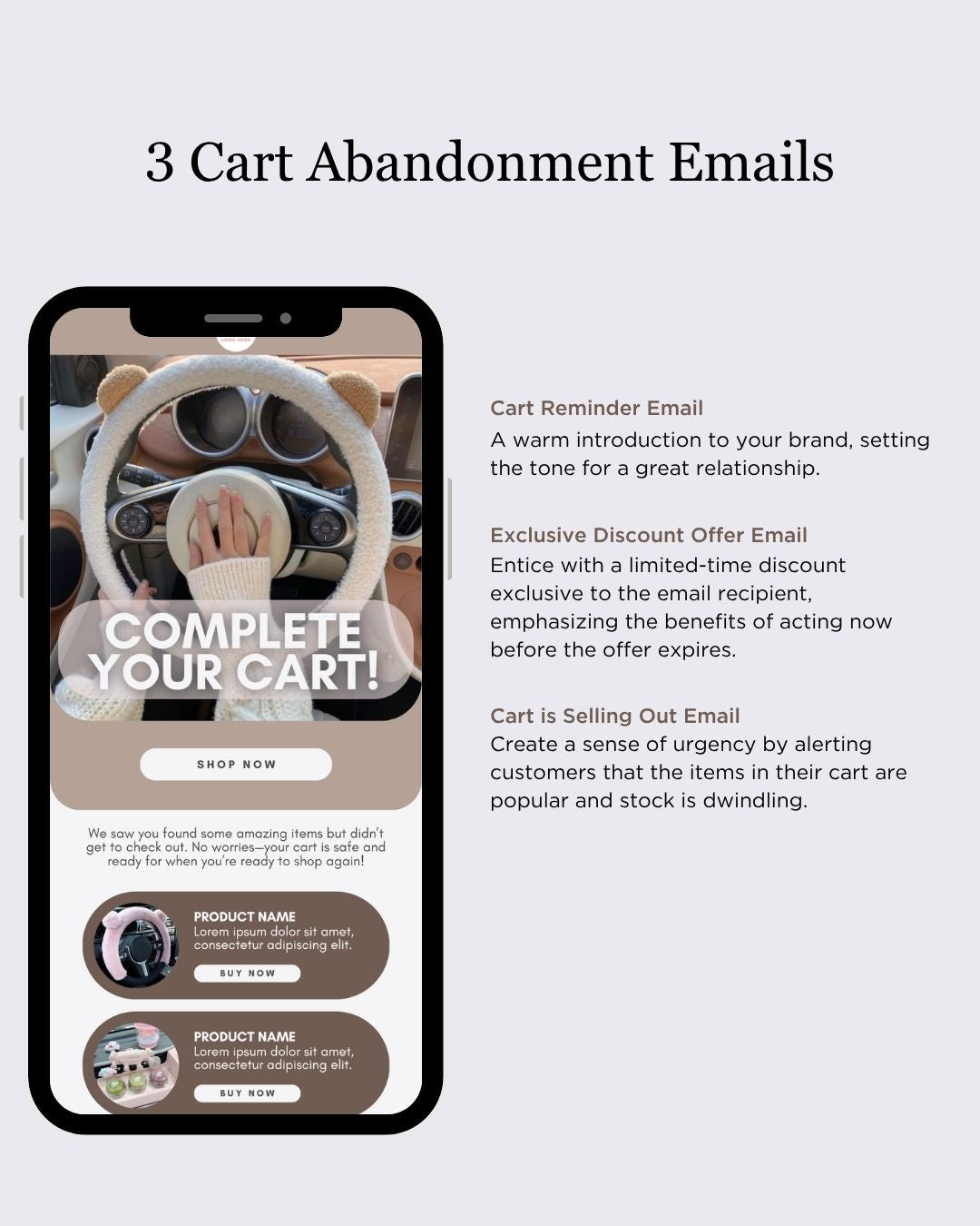 E-commerce Email Marketing Newsletter Canva Template Bundle for Klaviyo Mailchimp and Flodesk | Car Accessories