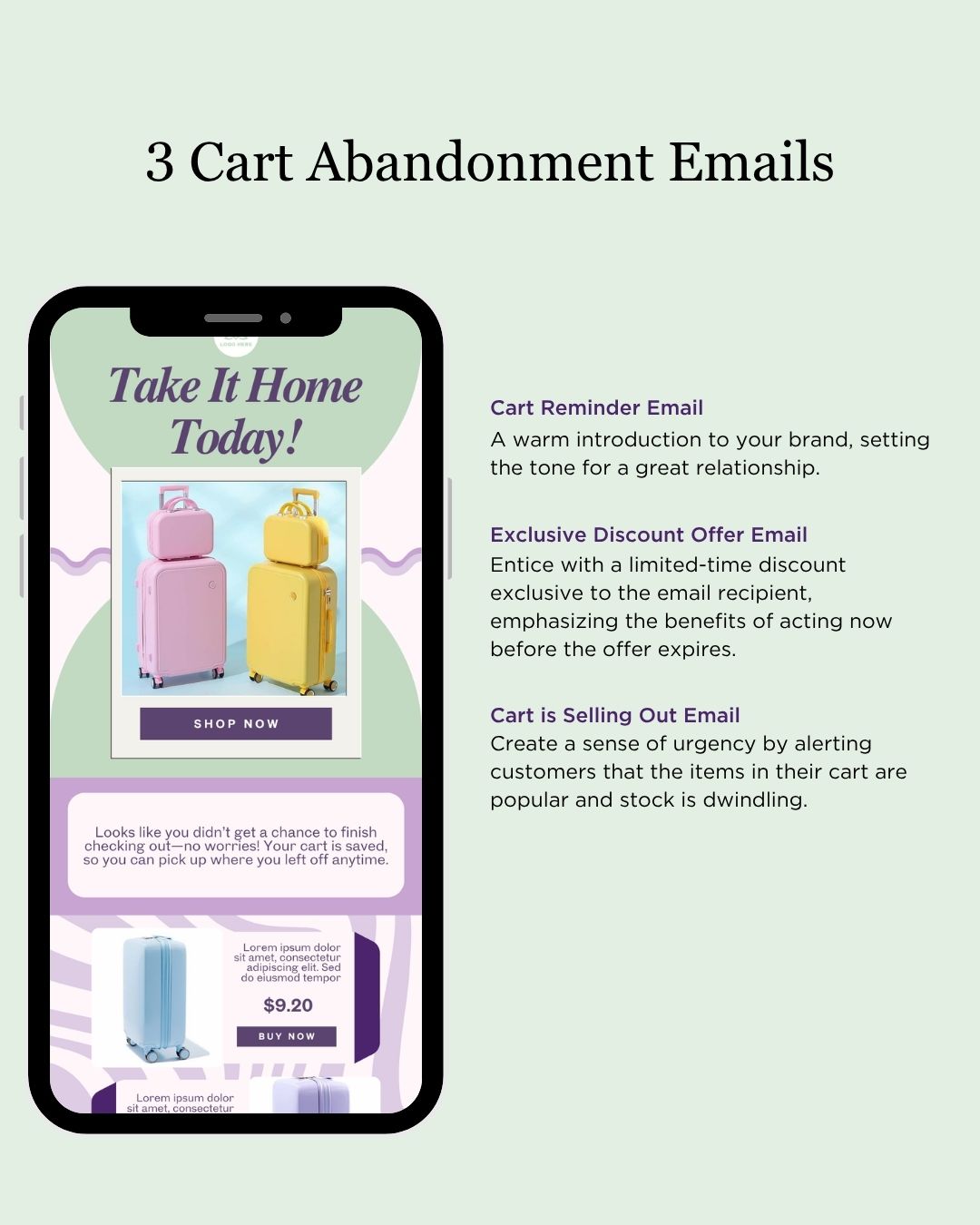 E-commerce Email Marketing Newsletter Canva Template Bundle for Klaviyo Mailchimp and Flodesk | Travel Accessories