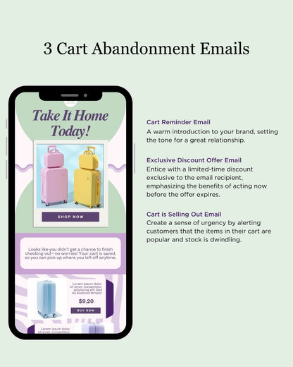 E-commerce Email Marketing Newsletter Canva Template Bundle for Klaviyo Mailchimp and Flodesk | Travel Accessories