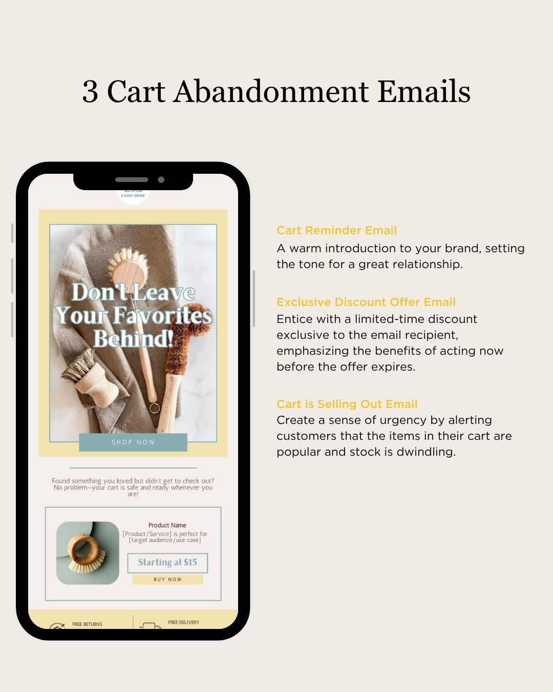 E-commerce Email Marketing Newsletter Canva Template Bundle for Klaviyo Mailchimp and Flodesk | Eco-friendly Cleaning Supplies