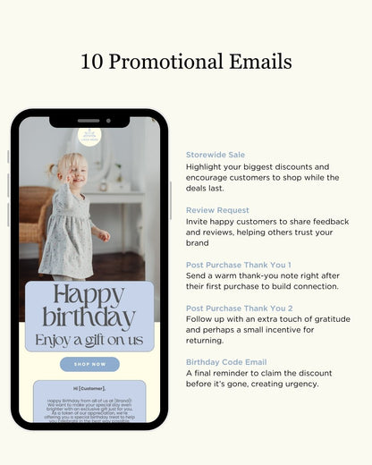 E-commerce Email Marketing Newsletter Canva Template Bundle for Klaviyo Mailchimp and Flodesk | Baby Essentials