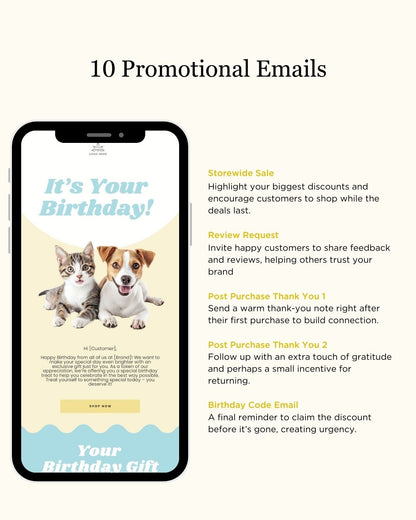 E-commerce Email Marketing Newsletter Canva Template Bundle for Klaviyo Mailchimp and Flodesk | Pet Toys and Accessories