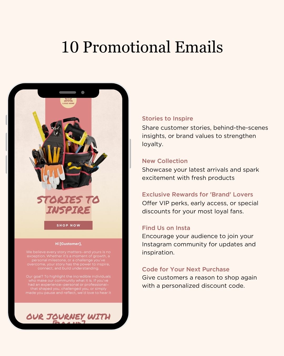 E-commerce Email Marketing Newsletter Canva Template Bundle for Klaviyo Mailchimp and Flodesk | Tools and Replacement Parts