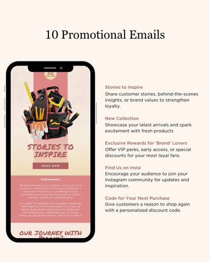 E-commerce Email Marketing Newsletter Canva Template Bundle for Klaviyo Mailchimp and Flodesk | Tools and Replacement Parts