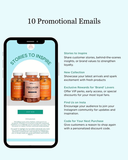 E-commerce Email Marketing Newsletter Canva Template Bundle for Klaviyo Mailchimp and Flodesk | Nutritional Supplements and Vitamins